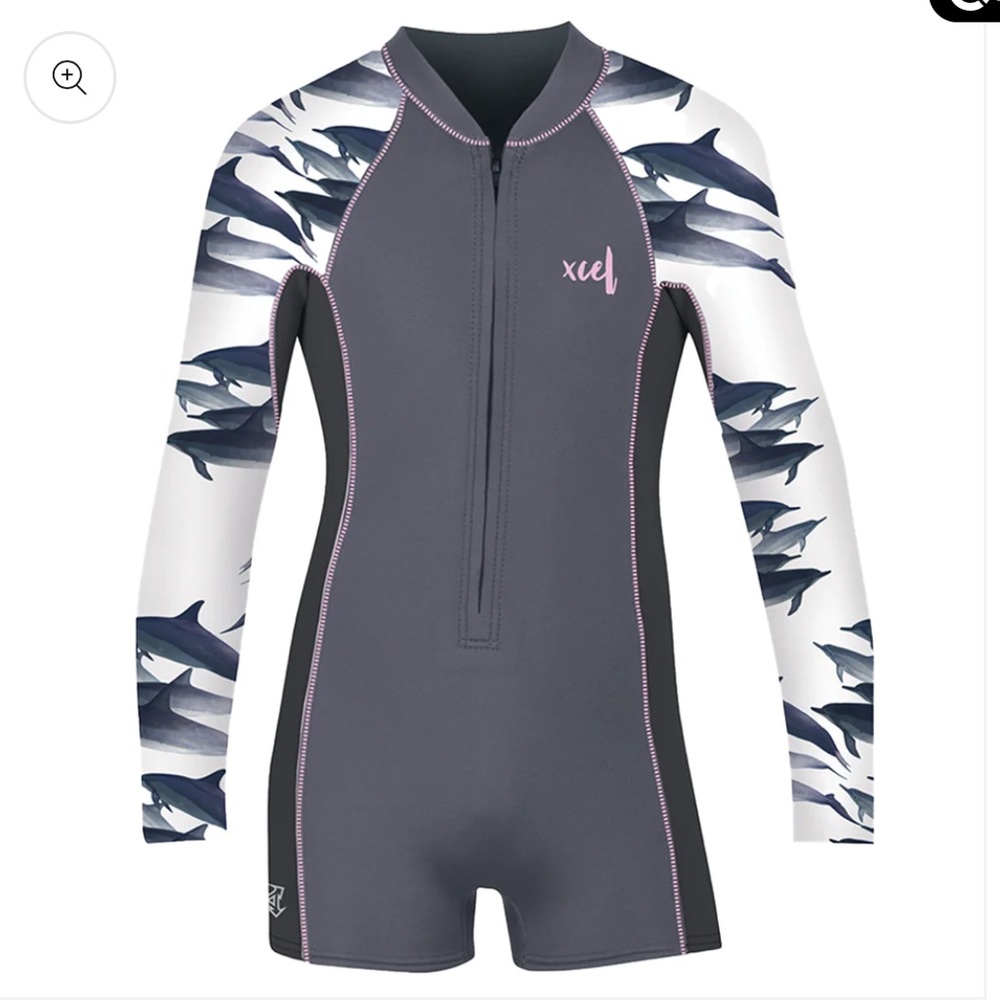 XCEL Girls' Ocean Ramsey Axis 2MM Long Sleeve Front Zip Springsuit